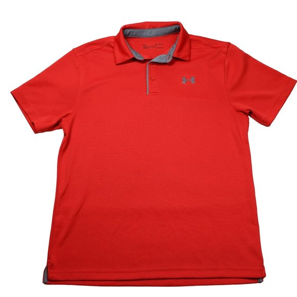 Under Armour Other - Under Armour Polo Mens Size Medium Red Short Sleeves Loose